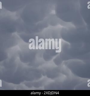 Mammatus clouds in the sky Stock Photo