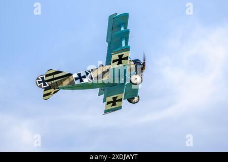 Fokker DR1 Triplane, airborne at the Military Airshow held at ...