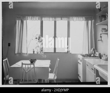 Aluminum City Terrace, New Kensington, Pennsylvania. No. 33, kitchen window. Gottscho-Schleisner Collection Stock Photo