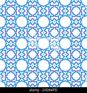A vibrant blue pattern on a white background creating a geometric design with pattern Stock Photo