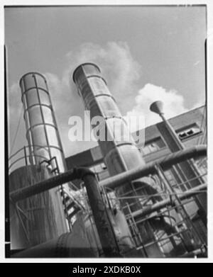 Pittsburgh Plate Glass Co., Columbia Chemical Division. Smokestacks II. Gottscho-Schleisner Collection Stock Photo