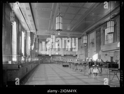 Dollar Savings Bank, 2516 Grand Concourse, Bronx. Main banking room, daylight effect. Gottscho-Schleisner Collection Stock Photo