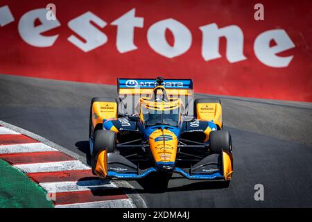 Salinas, Ca, USA. 21st June, 2024. NOLAN SIEGEL (78) of Palo Alto, California practices for the Firestone Grand Prix of Monterey at WeatherTech Raceway Laguna Seca in Salinas, CA. (Credit Image: © Walter G. Arce Sr./ASP via ZUMA Press Wire) EDITORIAL USAGE ONLY! Not for Commercial USAGE! Stock Photo