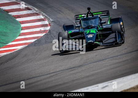 Salinas, Ca, USA. 21st June, 2024. AGUSTIN HUGO CANAPINO (78) of Arrecifes, Argentina practices for the Firestone Grand Prix of Monterey at WeatherTech Raceway Laguna Seca in Salinas, CA. (Credit Image: © Walter G. Arce Sr./ASP via ZUMA Press Wire) EDITORIAL USAGE ONLY! Not for Commercial USAGE! Stock Photo