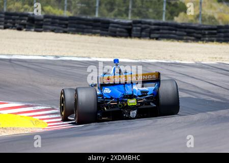 Salinas, Ca, USA. 21st June, 2024. KYFFIN SIMPSON (R) (4) of Bridgetown, Barbados practices for the Firestone Grand Prix of Monterey at WeatherTech Raceway Laguna Seca in Salinas, CA. (Credit Image: © Walter G. Arce Sr./ASP via ZUMA Press Wire) EDITORIAL USAGE ONLY! Not for Commercial USAGE! Stock Photo