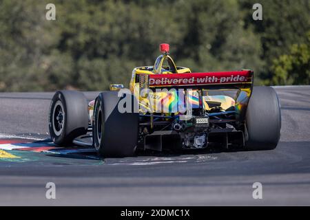 Salinas, Ca, USA. 21st June, 2024. ALEX PALOU (10) of Barcelona, Spain practices for the Firestone Grand Prix of Monterey at WeatherTech Raceway Laguna Seca in Salinas, CA. (Credit Image: © Walter G. Arce Sr./ASP via ZUMA Press Wire) EDITORIAL USAGE ONLY! Not for Commercial USAGE! Stock Photo