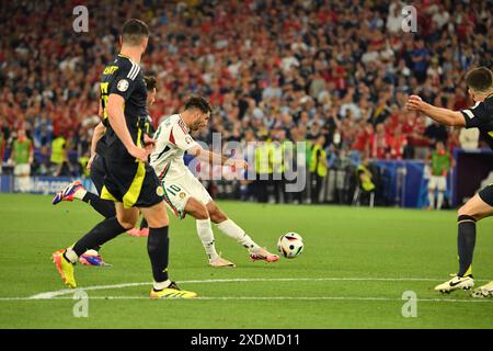 Stuttgart, Germany, 23rd Jun, 2024. Action from the match between Scotland Hungary at the Stuttgart arena, at EURO 2024 Stuttgart, Germany. Photo credit: Paul Blake/Alamy Sports News Stock Photo