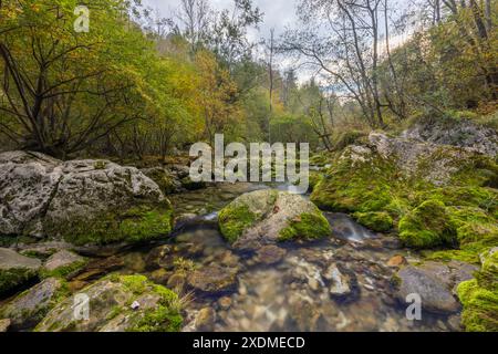 Waterfall Virje (Slap Virje), Triglavski national park, Slovenia Stock Photo