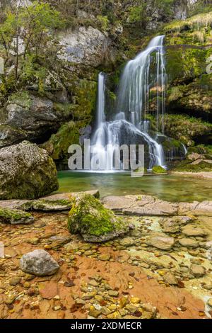 Waterfall Virje (Slap Virje), Triglavski national park, Slovenia Stock Photo