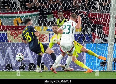 Hungary's Kevin Csoboth scores their side's first goal of the game ...