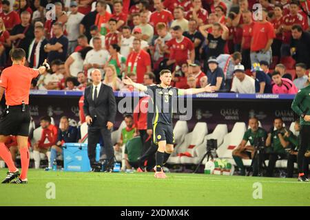 Stuttgart, Germany, 23rd Jun, 2024. Action from the match between Scotland Hungary at the Stuttgart arena, at EURO 2024 Stuttgart, Germany. Photo credit: Paul Blake/Alamy Sports News Stock Photo