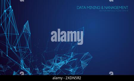 Blue Network Data Structures Abstract Background Stock Vector