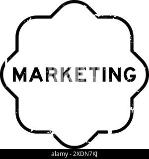 Grunge black marketing mix word square rubber seal stamp on white ...