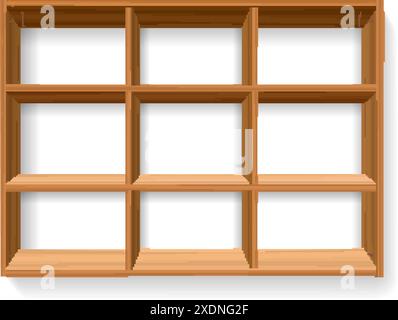 Home timber empty shelves Stock Vector