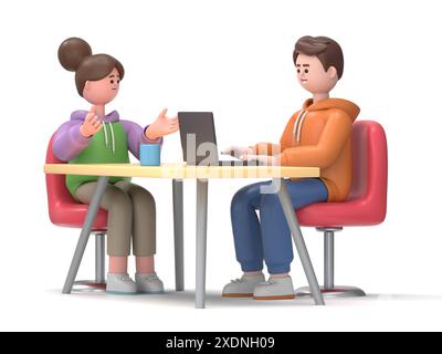 Financial consultation concept. Can use for web banner, infographics, hero images. Flat isometric 3D illustration isolated on white background. Stock Photo