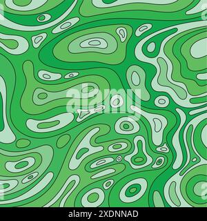 green background with black line and abstract doodle Stock Vector