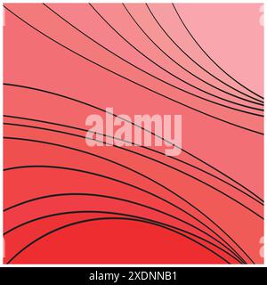 red shades color in square background. You can remove black lines and change the color. Stock Vector
