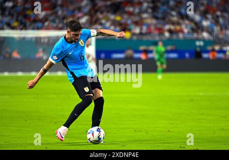 Miami Gardens, United States. 23rd June, 2024. Frederico Valverde of Uruguay during the Conmebol Copa America group C match between Uruguay and Panama, at the Sun Life Stadium, in Miami Gardens, United States on June 23. Photo: Rodrigo Caillaud/DiaEsportivo/Alamy Live News Credit: DiaEsportivo/Alamy Live News Stock Photo