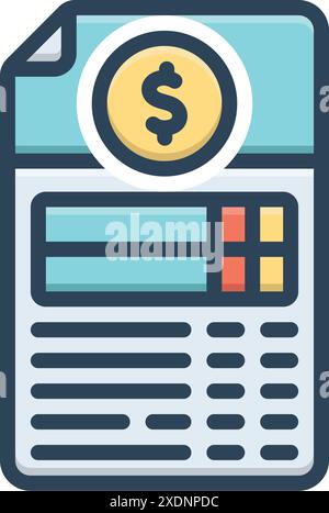 Icon for invoice, waybill Stock Vector