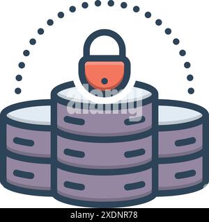 Icon for data security, cyber security Stock Vector