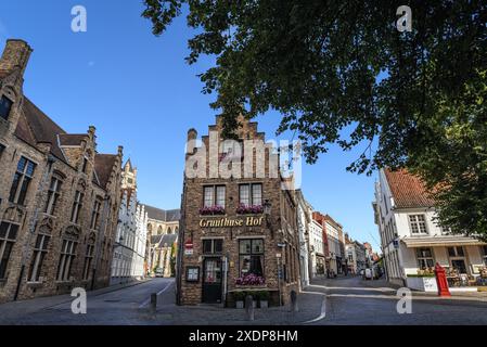 The Charming Gruuthuse Hof on a Picturesque Corner of Bruges - Belgium Stock Photo