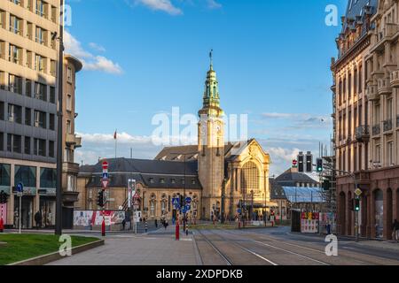 June 11, 2024: Luxembourg railway station, the main railway station serving Luxembourg City and operated by the state owned railway company. This buil Stock Photo