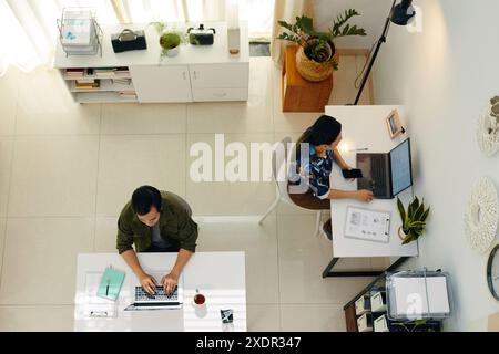 Business People Using Computers To Do Online Work Stock Photo