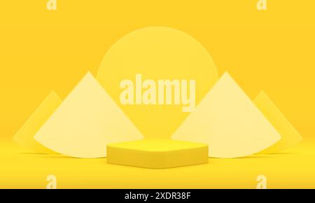 Yellow 3d pedestal geometric rhombus showcase angular foundation studio ...