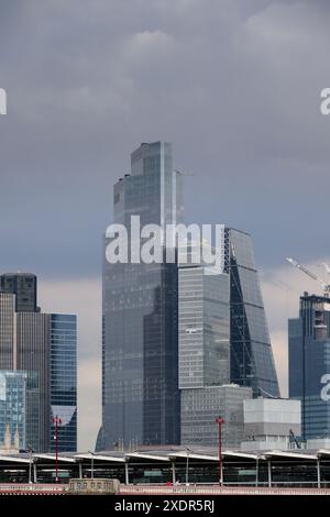 A view across the Thames of the tower blocks the City of London’s financial district. City of London, London, UK.  12 Jun 2024 Stock Photo