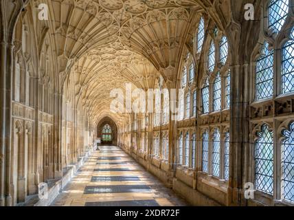 The Cloisters in Gloucester Cathedral, Gloucester, Gloucestershire, England, UK Stock Photo