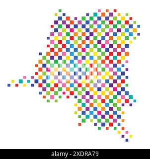 Democratic Republic of the Congo dotted map. Digital style map of the ...