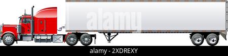 Vector truck template isolated on white. Available EPS-10 separated by groups and layers with transparency effects for one-click recolor Stock Vector