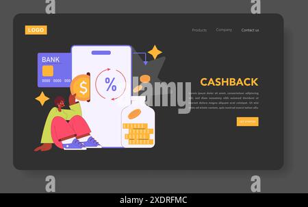 Loyalty Program Concept. Customers earning rewards, with gift cards and stars, symbolizing perks of loyalty programs. Vector illustration. Stock Vector