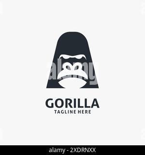 Gorilla head logo design Stock Vector