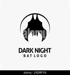 Hanging bat logo design Stock Vector