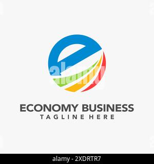 Letter E for economy logo design Stock Vector