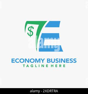Letter E for economy logo design Stock Vector