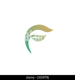 Letter F Leaf Logo Vector. F Initial Logo Stock Vector