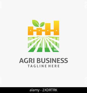 Field and chart elements for agribusiness logo design Stock Vector