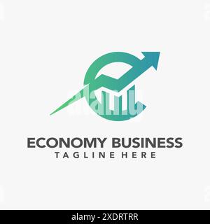 Letter E for economy logo design Stock Vector