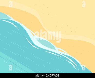 Isometric view of a sand beach vector illustration. Stock Vector