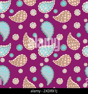 Seamless pattern for wallpaper, backgrounds and fabric decoration with pattern fine boteh pattern Stock Vector