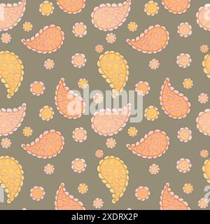 Seamless pattern for wallpaper, backgrounds and fabric decoration with pattern fine buta pattern Stock Vector