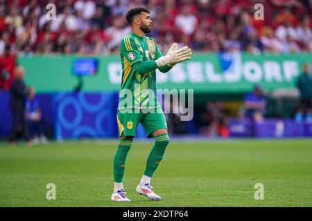 DUSSELDORF, GERMANY - JUNE 24: David Raya of Spain coaching during the ...