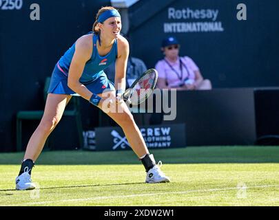 Eastbourne, UK. 24th June, 2024. Jelena OSTAPENKO beats Greet MINNEN (Pic) during the Rothesay International Tennis Tournament at Devonshire Park, Eastbourne, East Sussex, UK. Credit: LFP/Alamy Live News Stock Photo