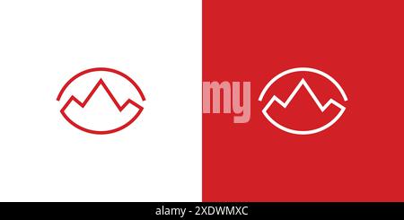 Unique and modern The eye of the mountain logo design Stock Vector