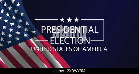 024 Presidential Election Unveiled A Closer Look at the USA Flag Design Stock Vector