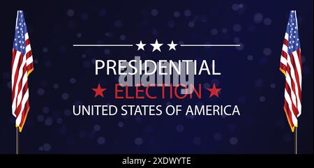 024 Presidential Election Unveiled A Closer Look at the USA Flag Design Stock Vector