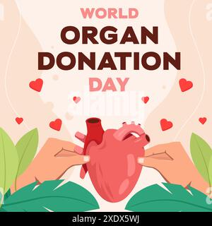 world organ donation day illustration design in flat style Stock Vector