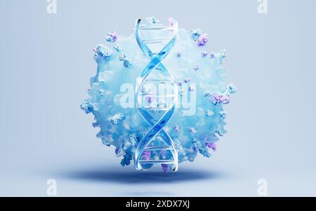 Lymphocytes and biomedical concept, 3d rendering. 3D illustration. Stock Photo